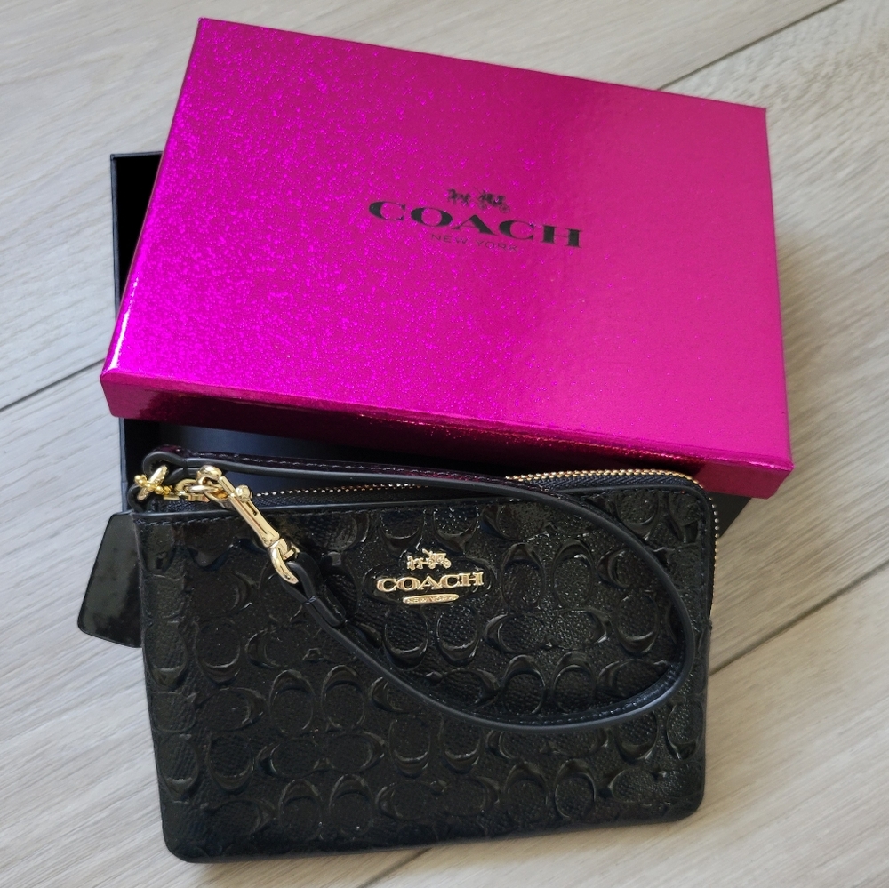 Coach Patent Leather Embossed Wristlet